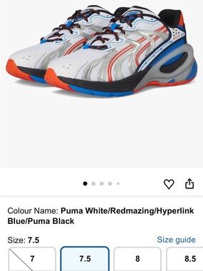 Puma Kids White, Red & Blue Athletic Sneakers
